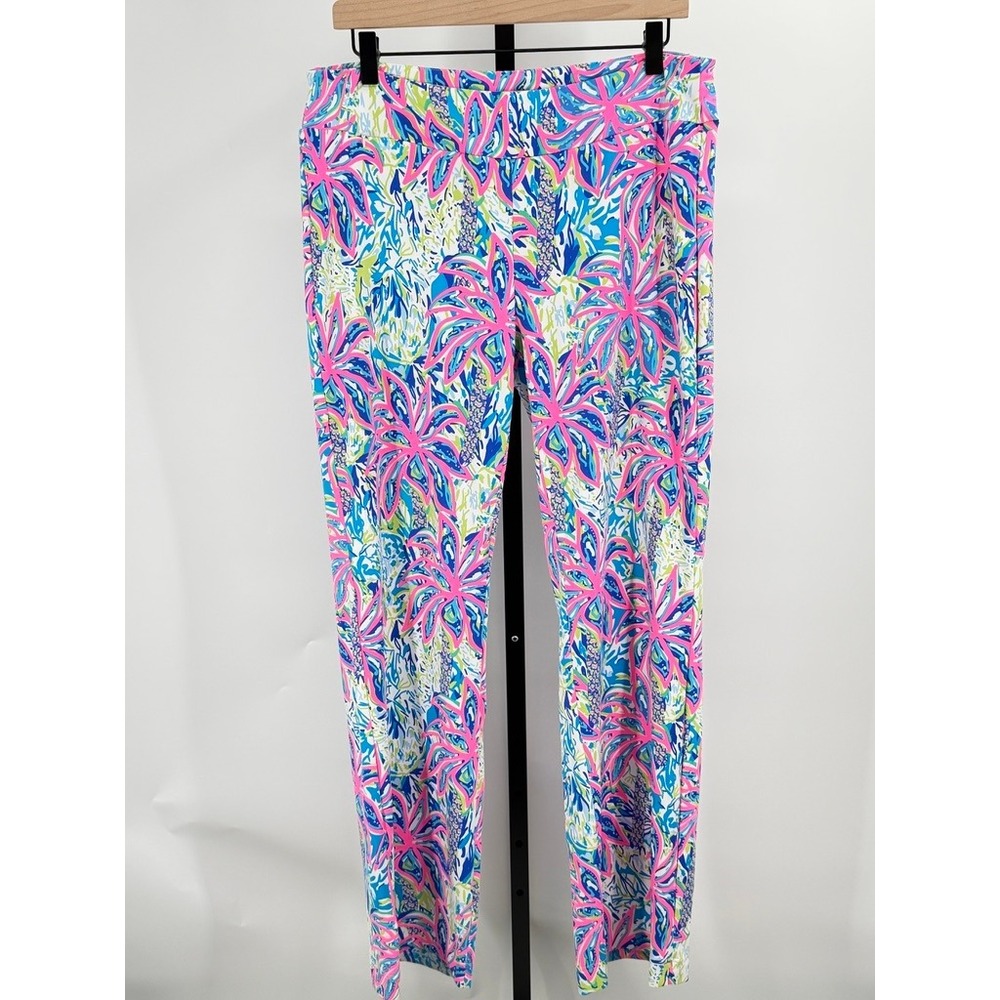 Lulu B Secret Pocket Pants Straight Leg Tropical Floral Resort Vacation Large